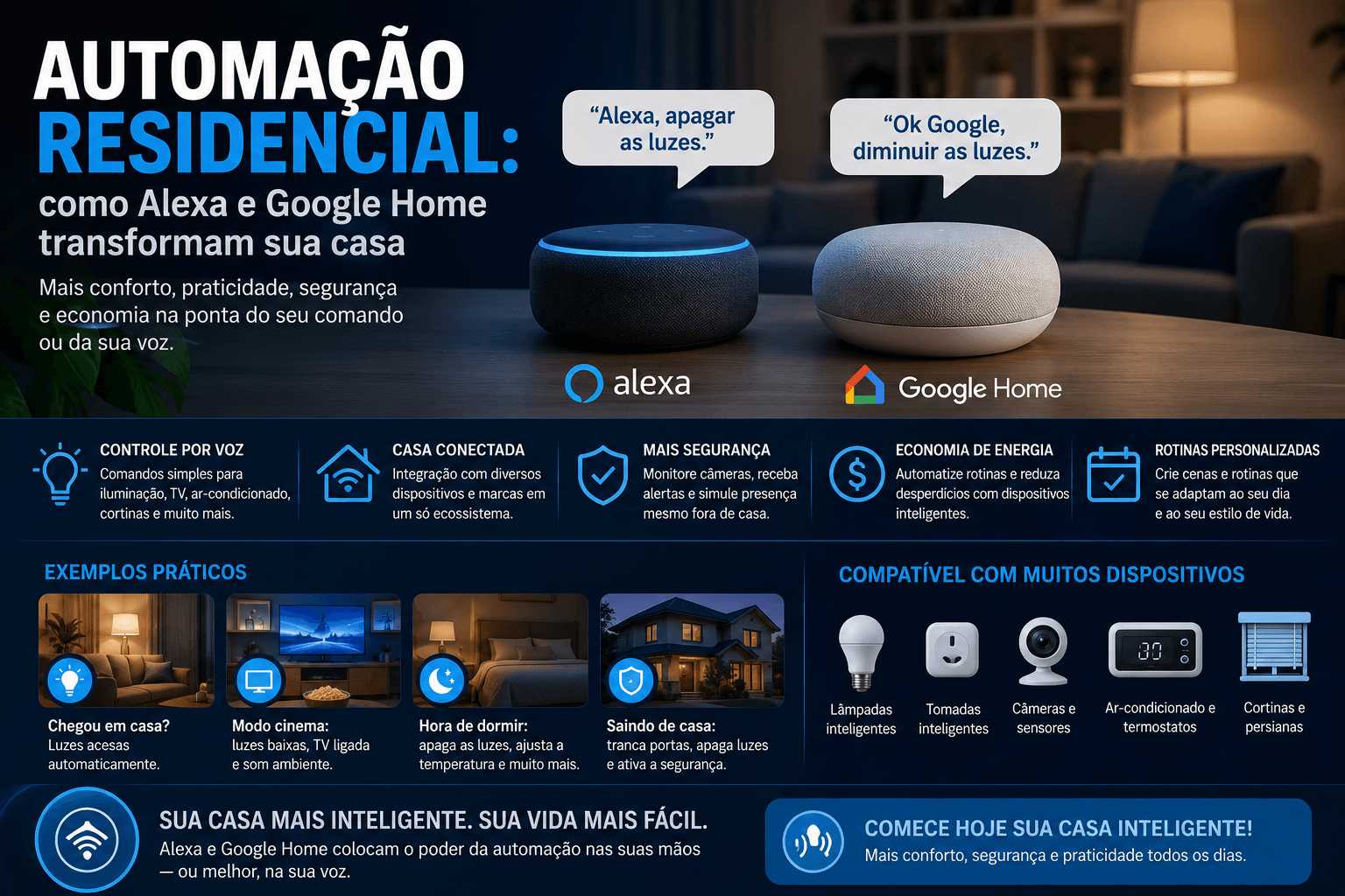 Automação residencial: como Alexa e Google Home transformam sua casa